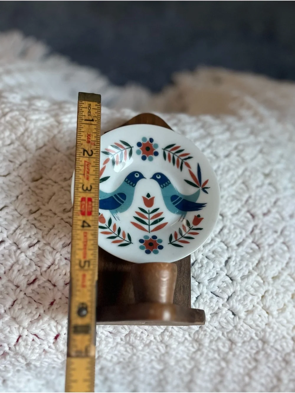 Small Folk Art Bird Wall plate candle sconce - Home Wall Decor